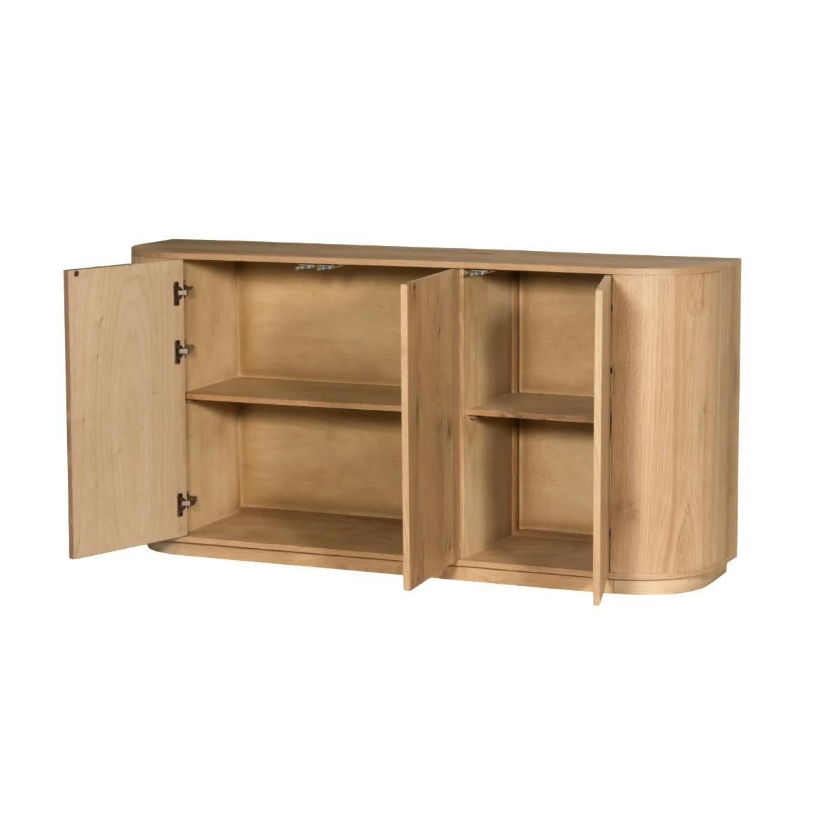 Buffet massif 3 portes en chêne, largeur 170 cm LOREN bois clair, PIER IMPORT