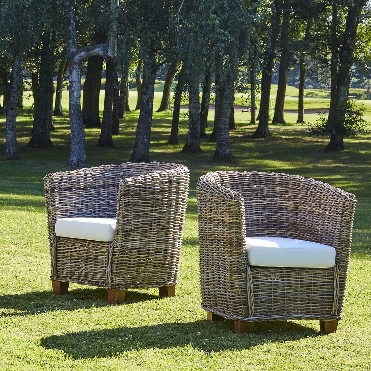 Lot de 2 fauteuils de jardin en kubu MUSA naturel, BERAH GETAH