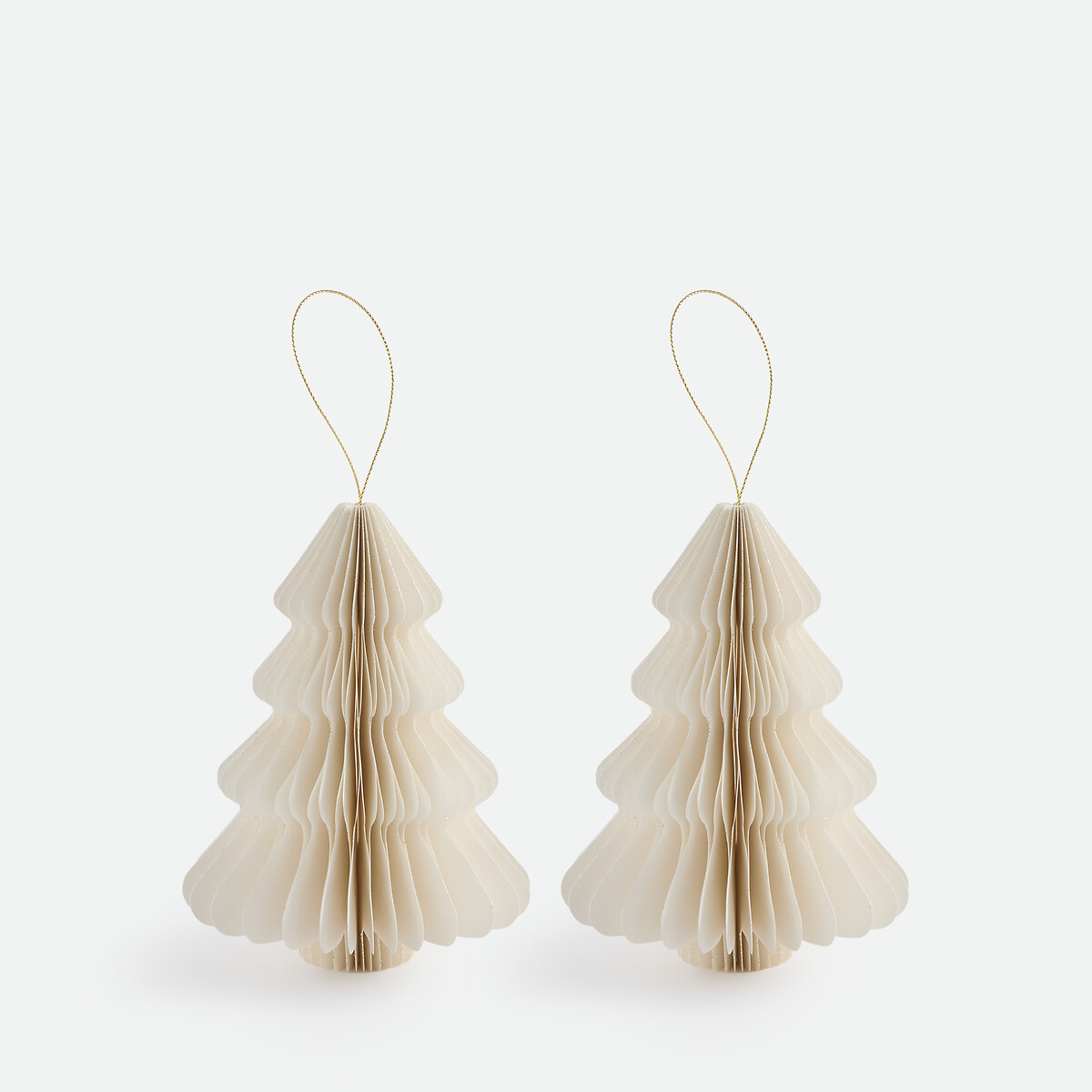 Lot de 2 sapins pliables, hauteur 15 cm, CASPAR blanc, LA REDOUTE INTERIEURS