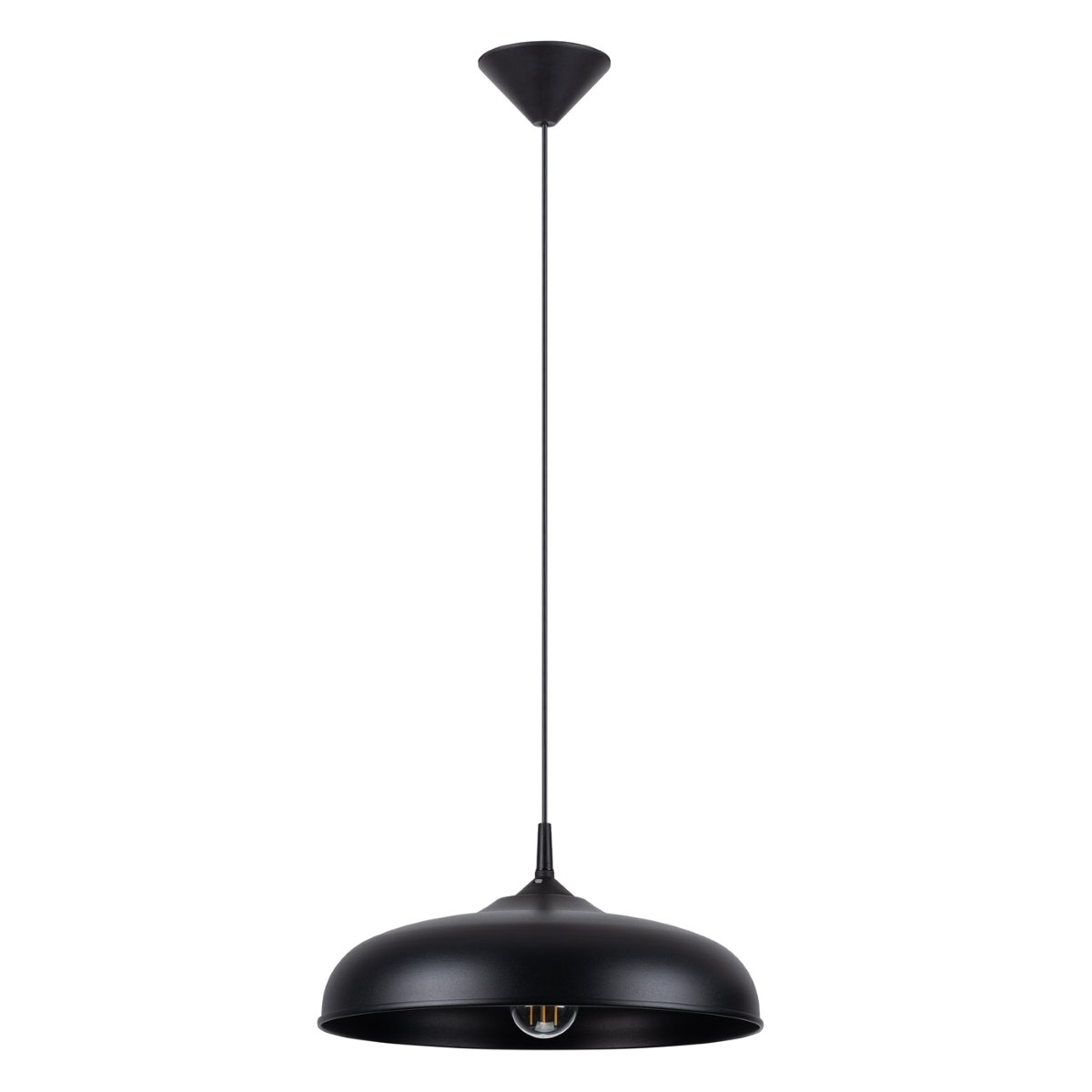 Suspension Acier Noir E27 1 Gina noir, EDEN
