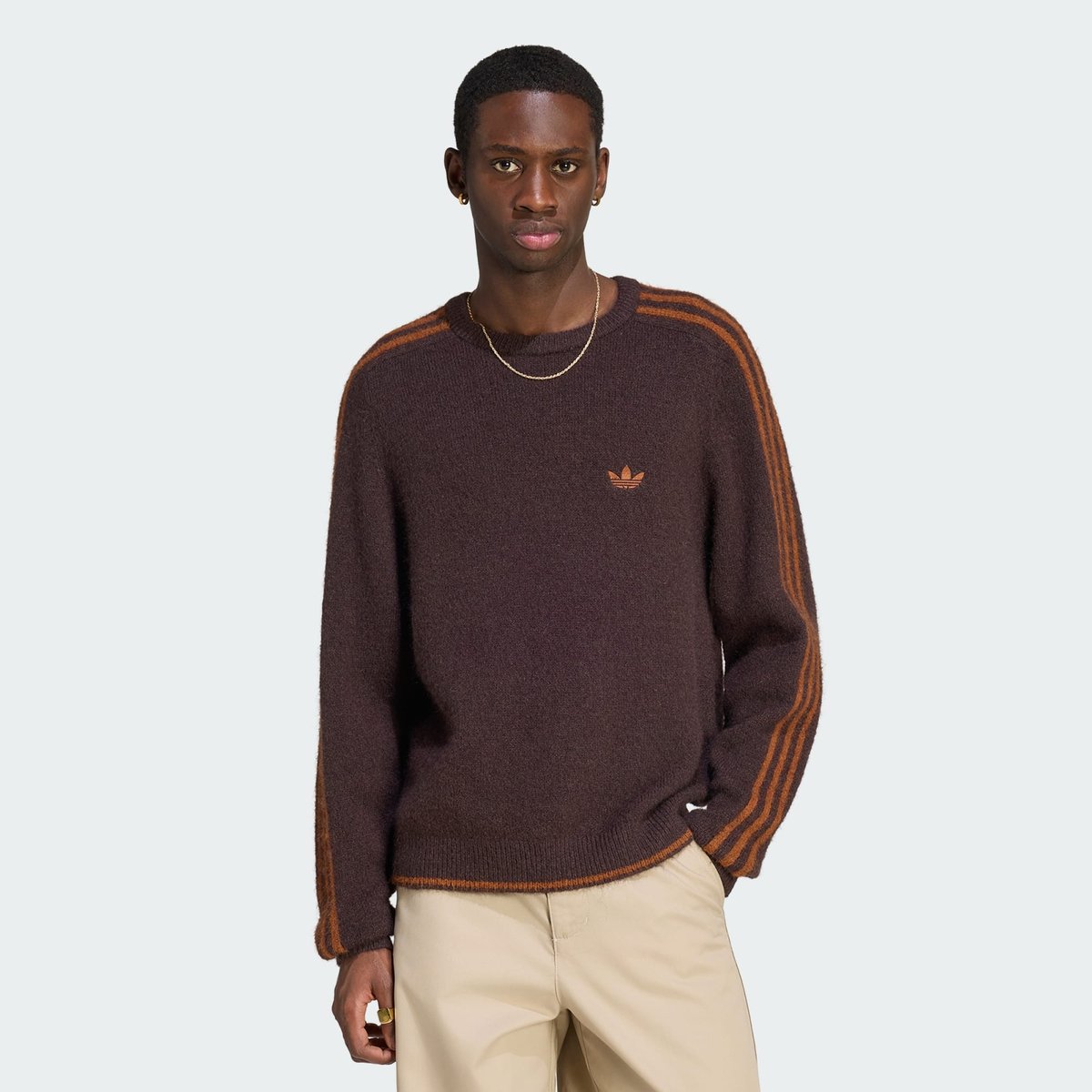 Sweat-Shirt Ras-Du-Cou Maille Pelucheuse 3 Bandes Sweat-Shirt Ras-Du-Cou Maille Pelucheuse 3 Bandes aurora coffee, adidas Originals
