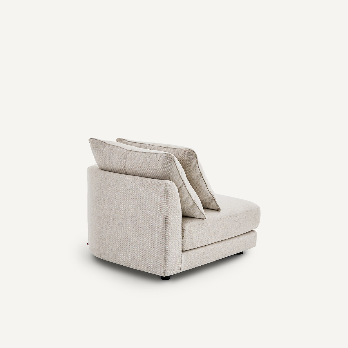 Demi-canapé droit, arrondi, modulable en tweedé, TIBERIO ivoire, AM.PM