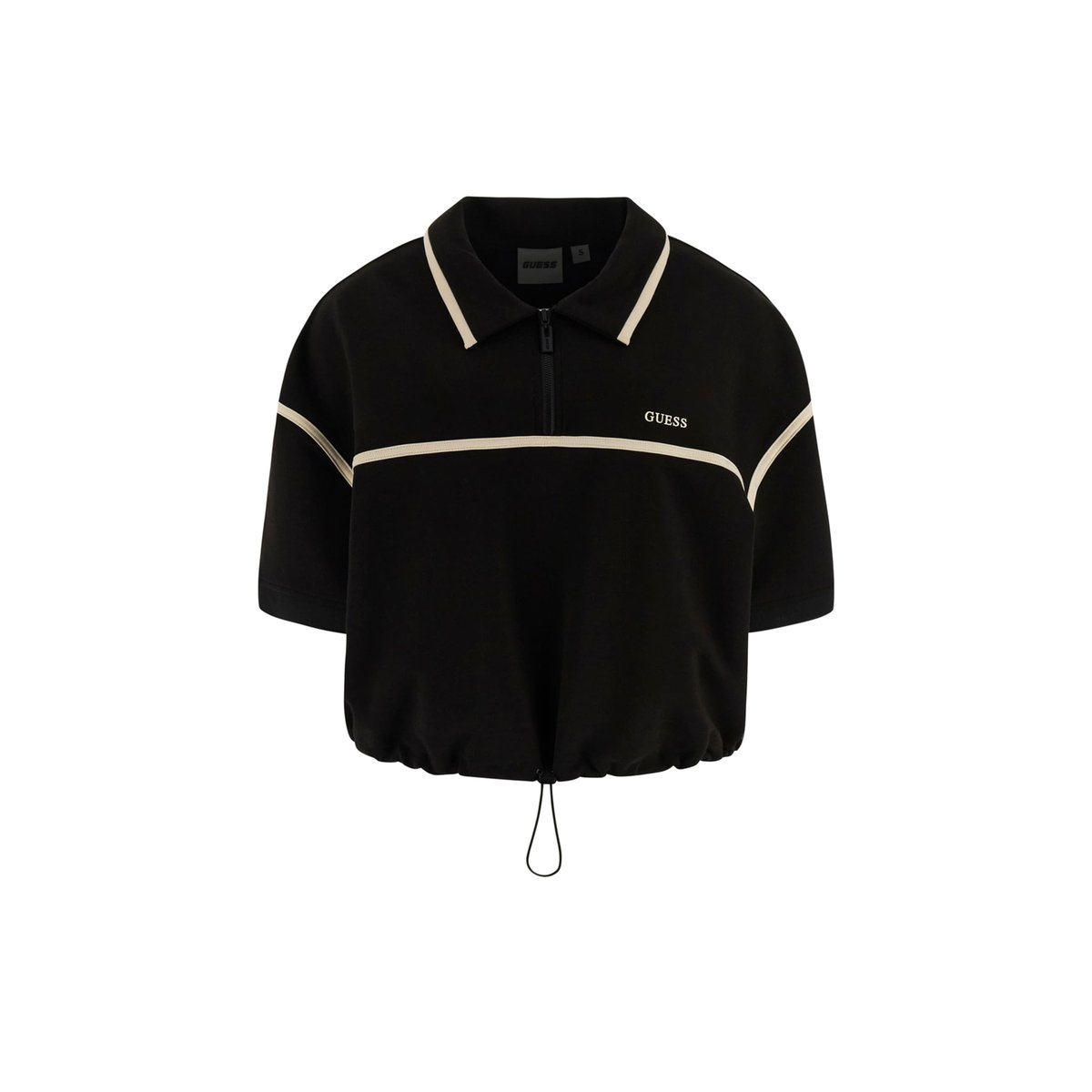 Polo À Demi-Zip noir, GUESS