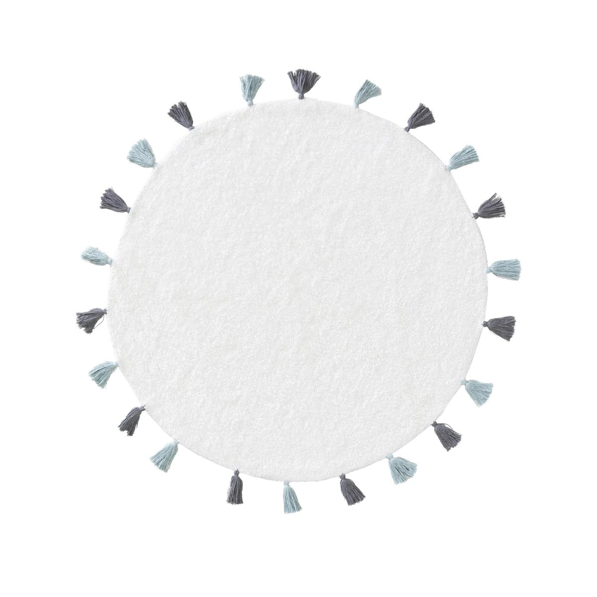 Tapis lavables pour enfants rond tufté main MALU bleu, BENUTA