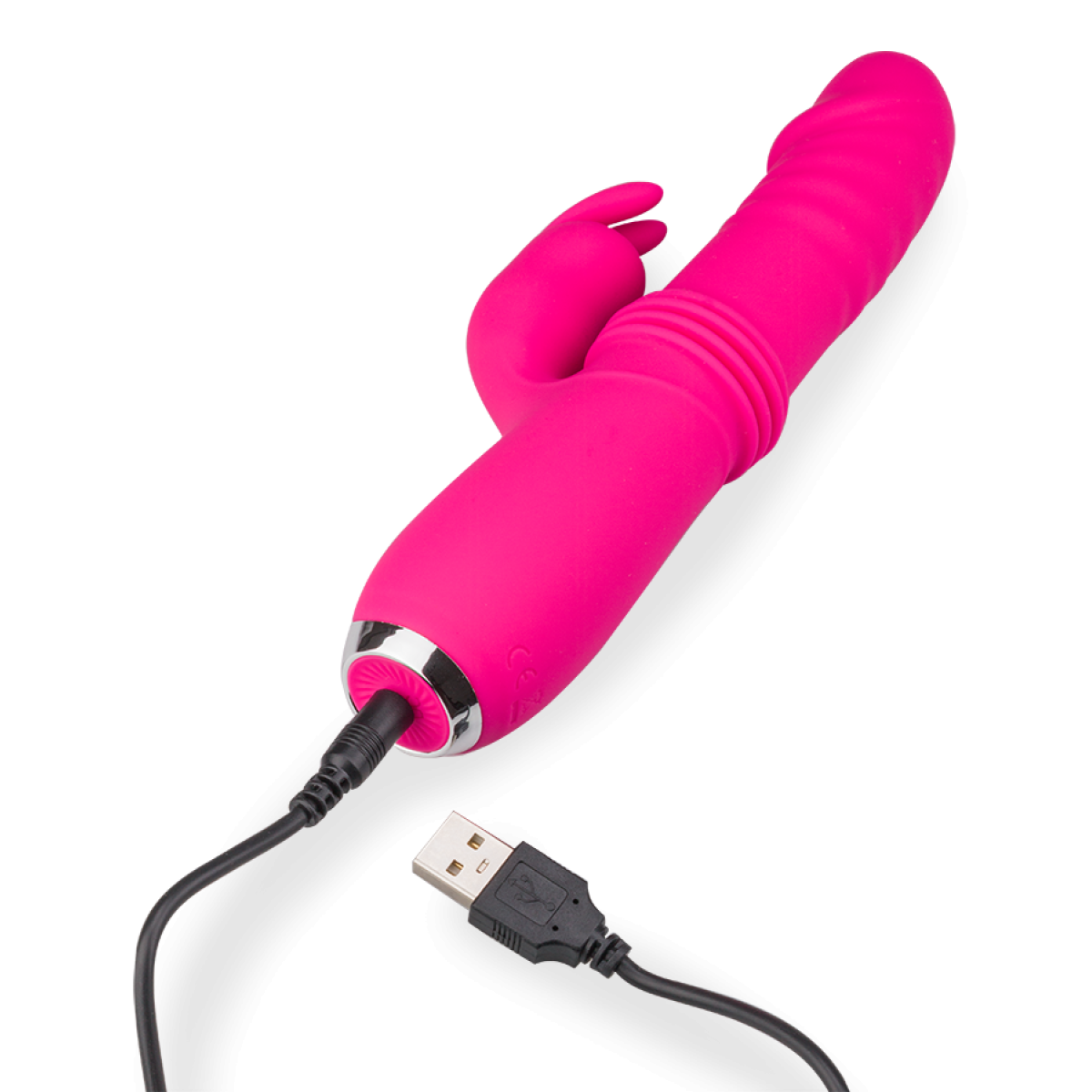 Vibromasseur vibro rabbit va-et-vient USB 12 vitesses rose, LOVE AND VIBES