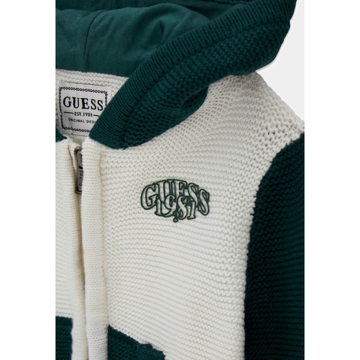 Sweat À Capuche Avec Logo Brodé vert multi, GUESS KIDS