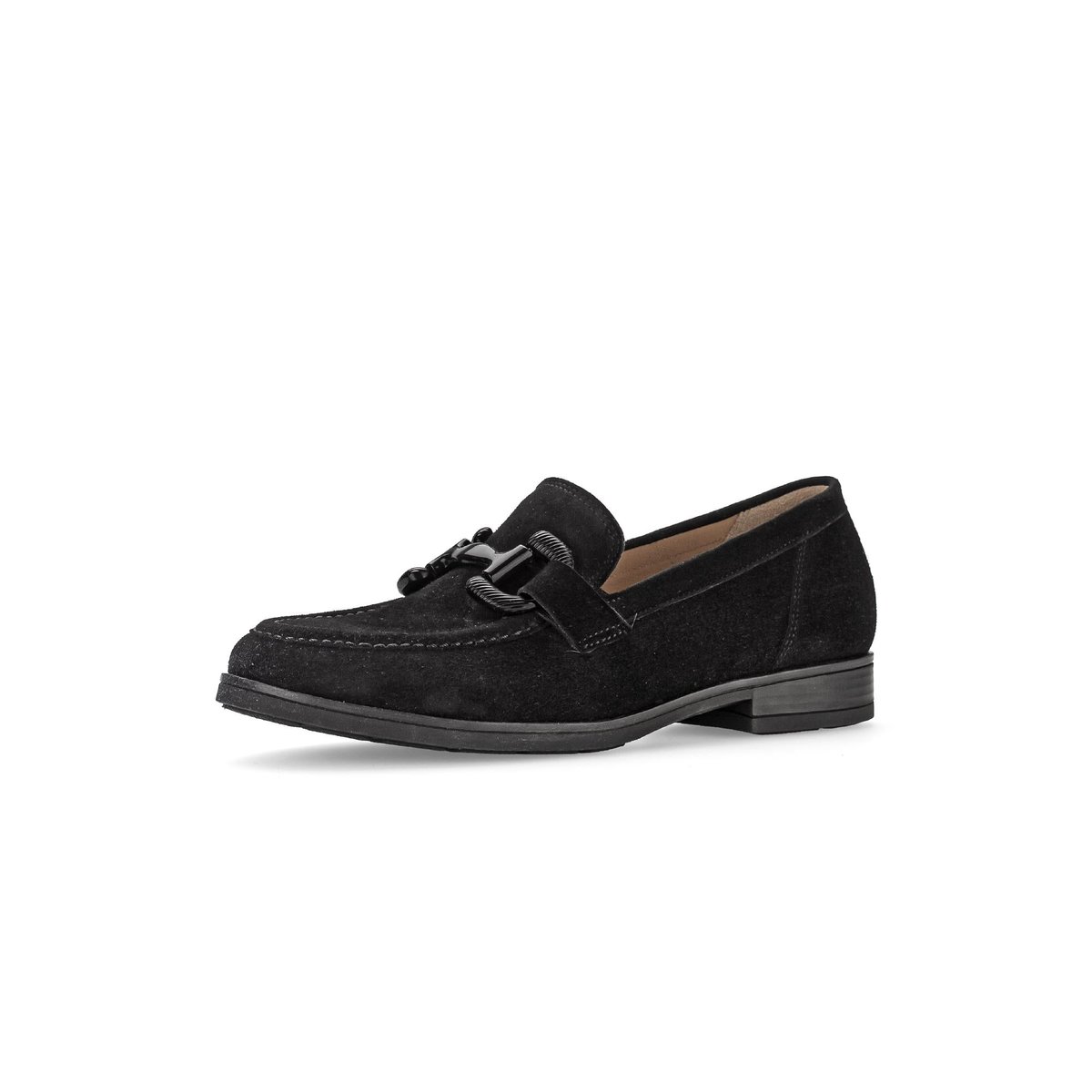 Ballerines en cuir lisse à talon décroché noir velours, GABOR