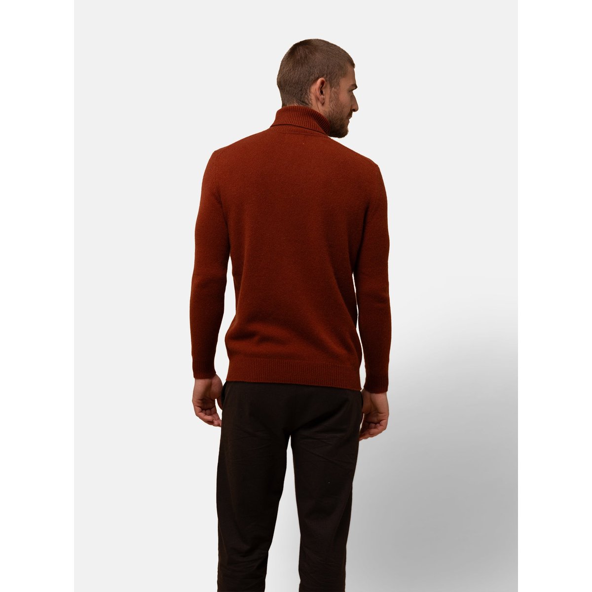 Pull Col Roulé 4 Fils Écureuil Sacha marron, JUST CASHMERE