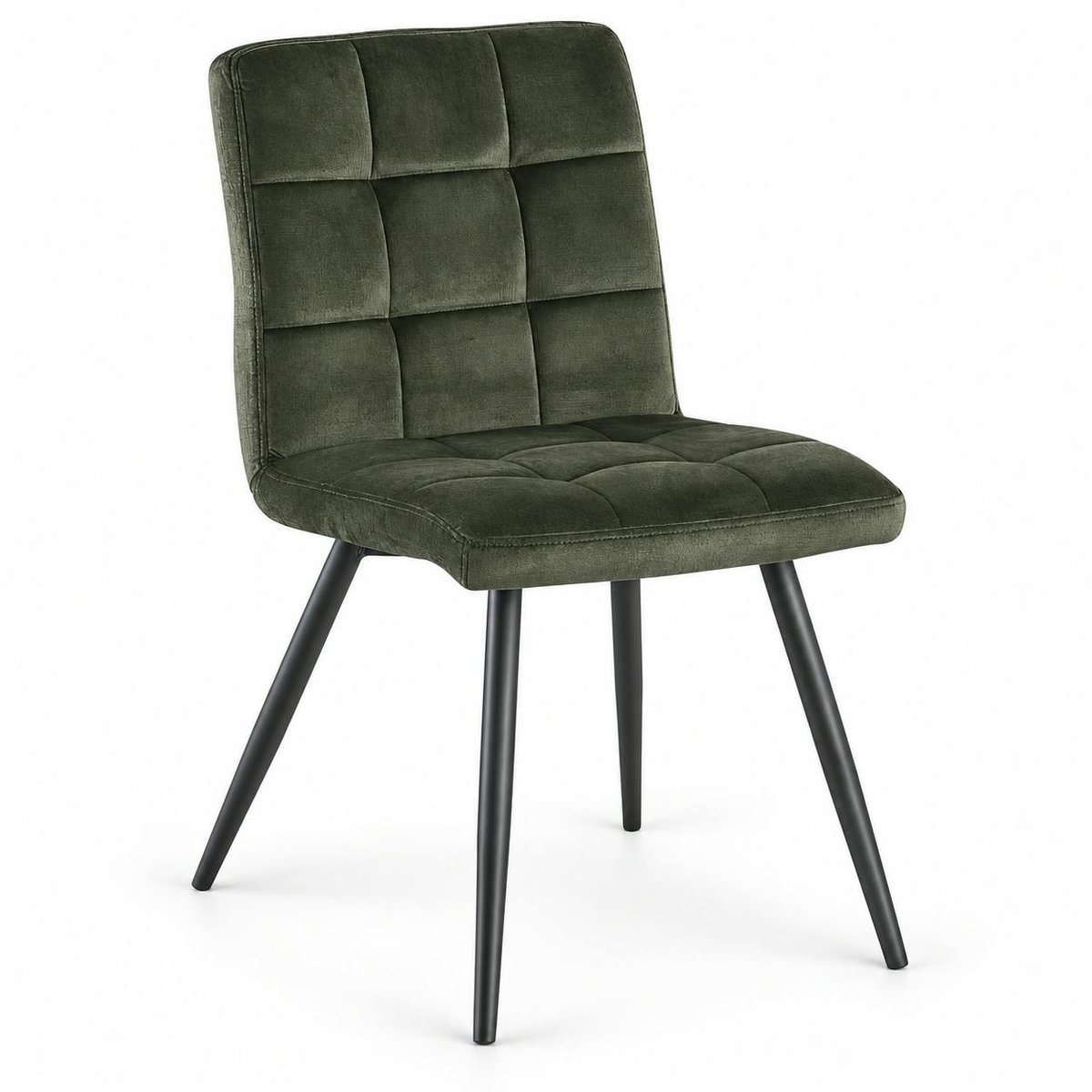 Chaise en velours capitonné (lot de 2) MALMOE kaki, PIER IMPORT