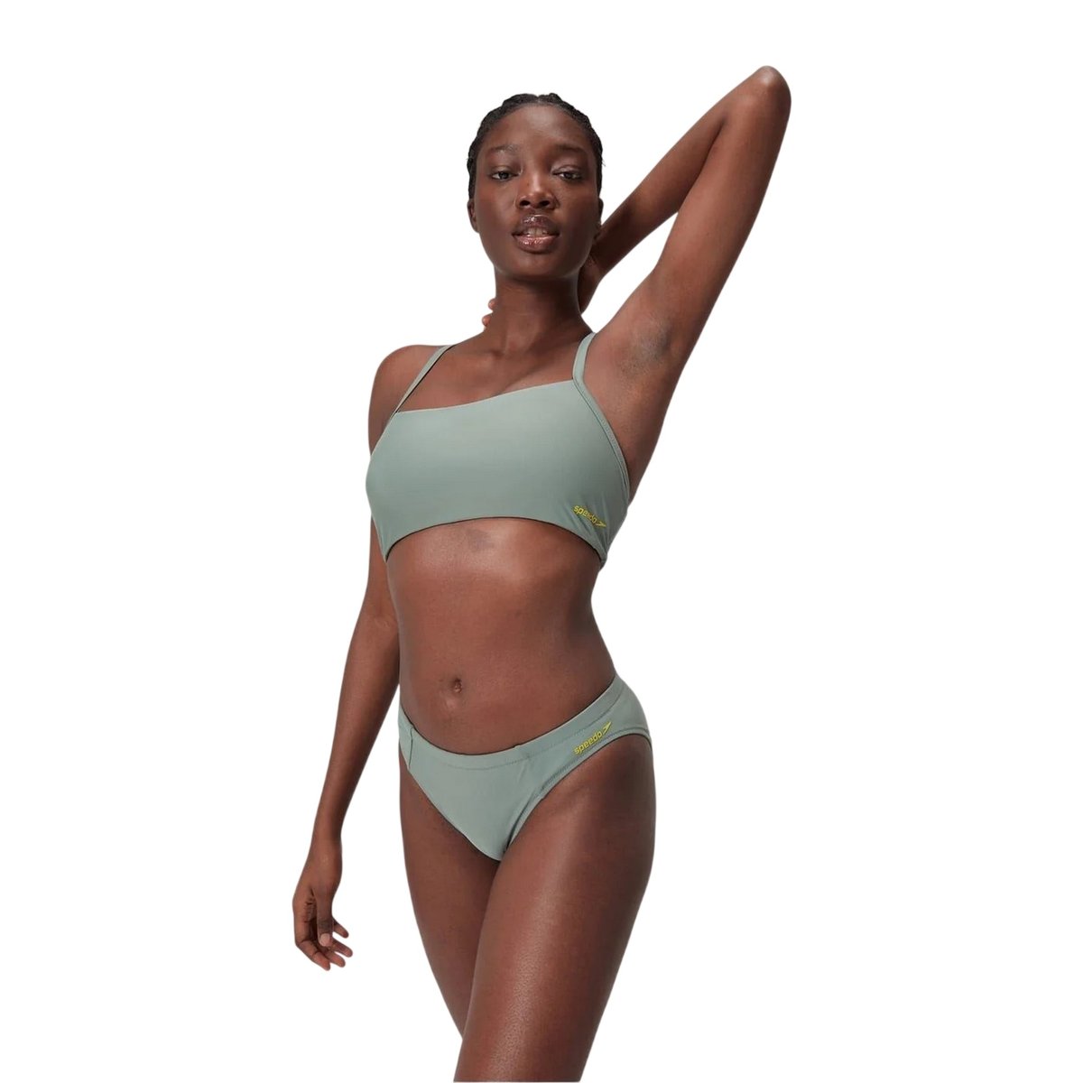 Bas de maillot de bain à taille haute motif/style logo vert, SPEEDO