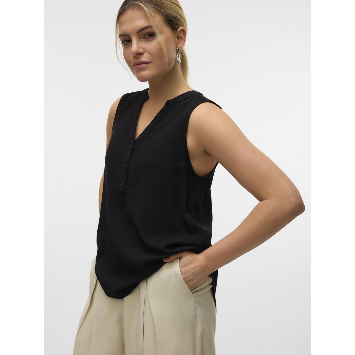 Top noire - black, VERO MODA