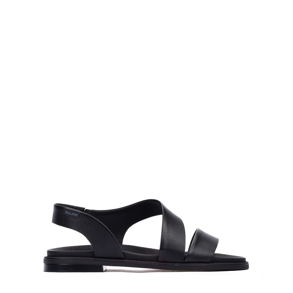 Sandales plates en cuir Navia noir, PIKOLINOS