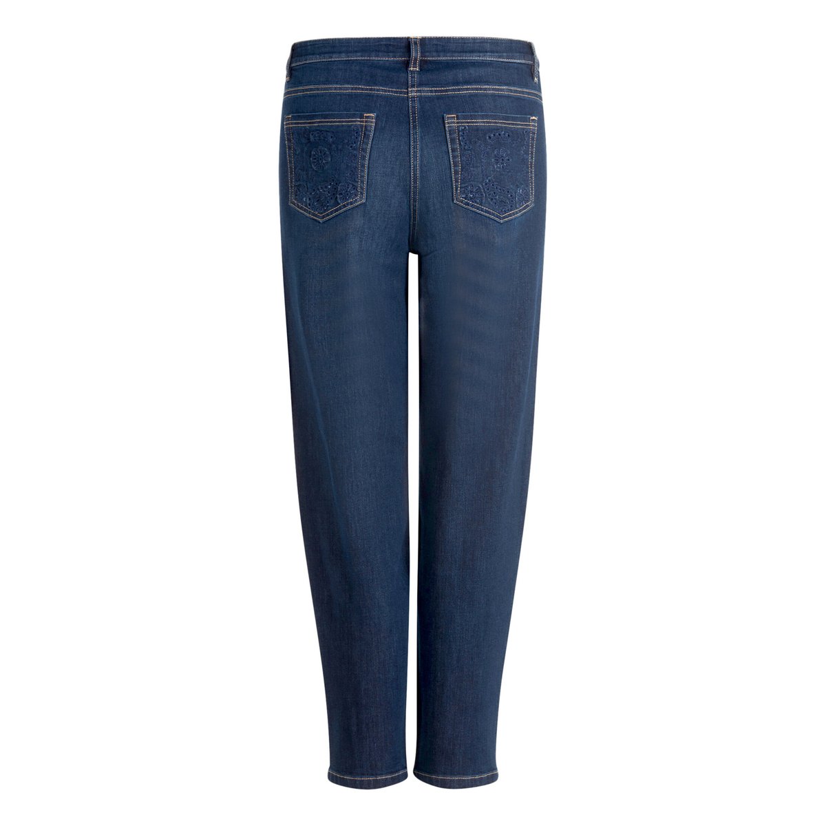 Pantalon casual unicolore dark blue denim, BETTY BARCLAY