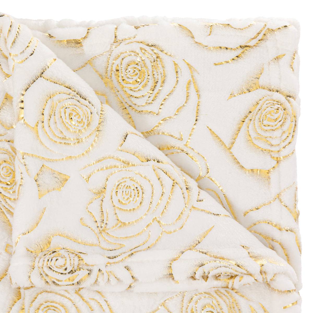Plaid perle de rose 130x180 blanc, ATMOSPHERA