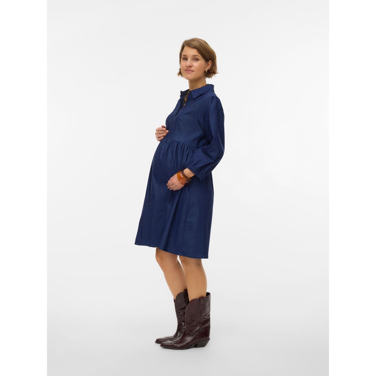 Robe medium blue denim, MAMA LICIOUS