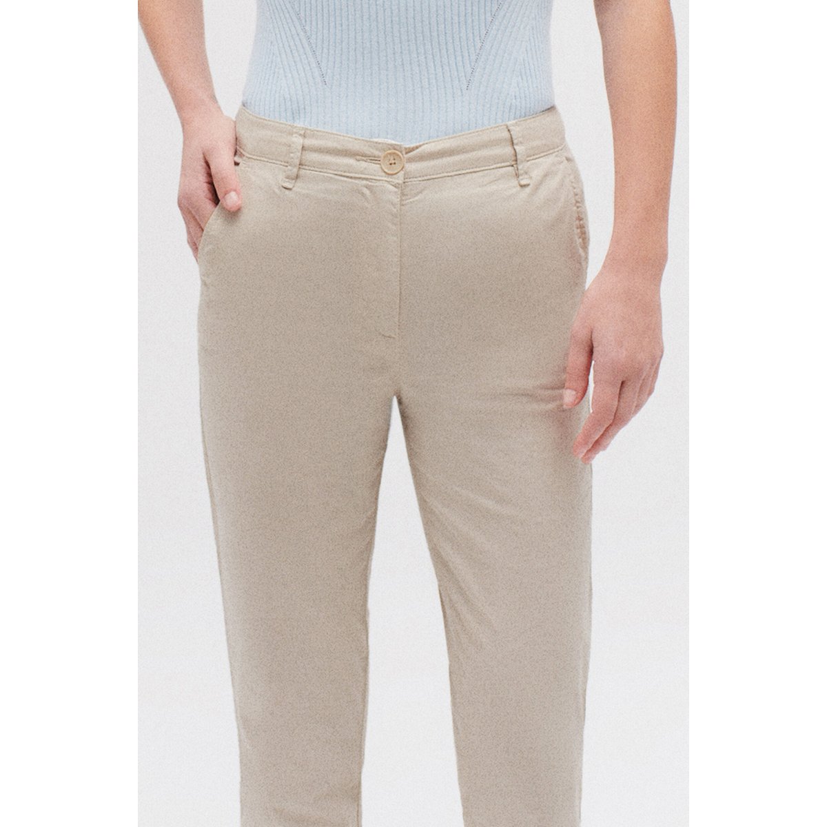 Pantalon slim ceinturé ADELMOB sable, CAROLL