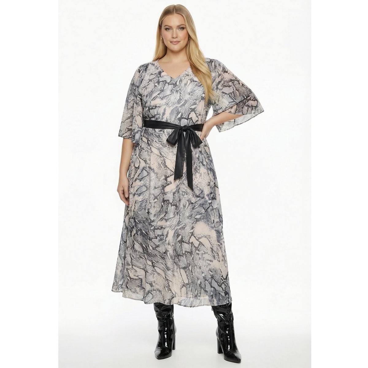 Robe avec manches longues écru, YOEK