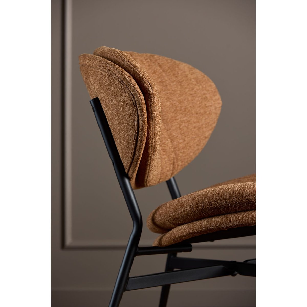 Fauteuil d'appoint confortable en tissu chenille TULUM marron, TOILINUX