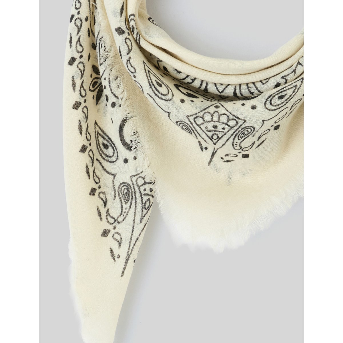 Foulard en laine premium blanc écru, BZB