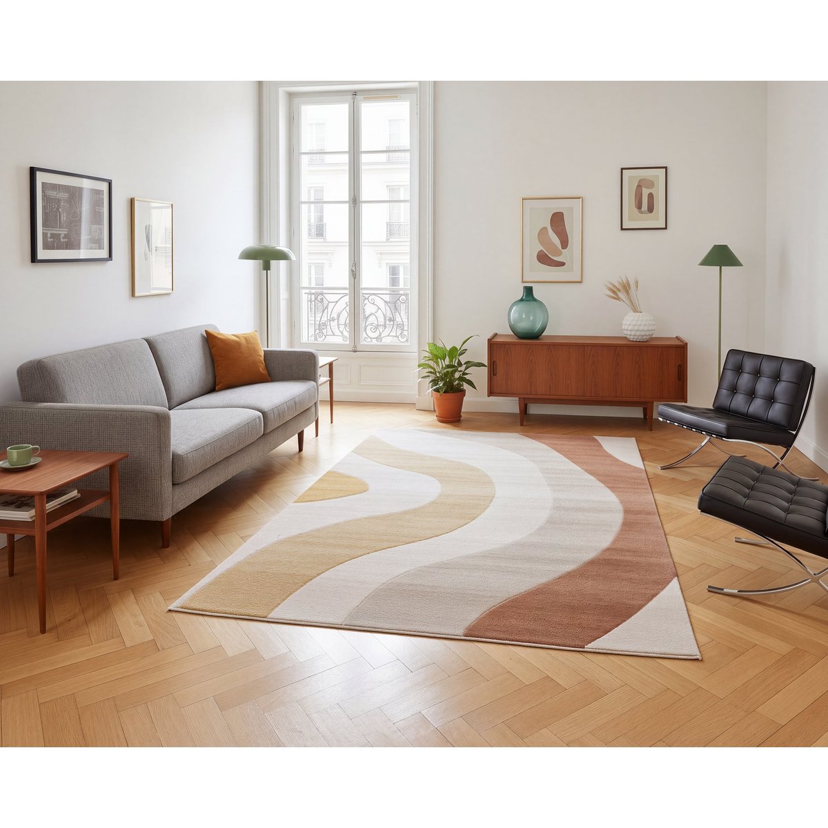 Tapis doux et résistant aux teintes chaleureuses FAUVE multicouleur, AFK LIVING
