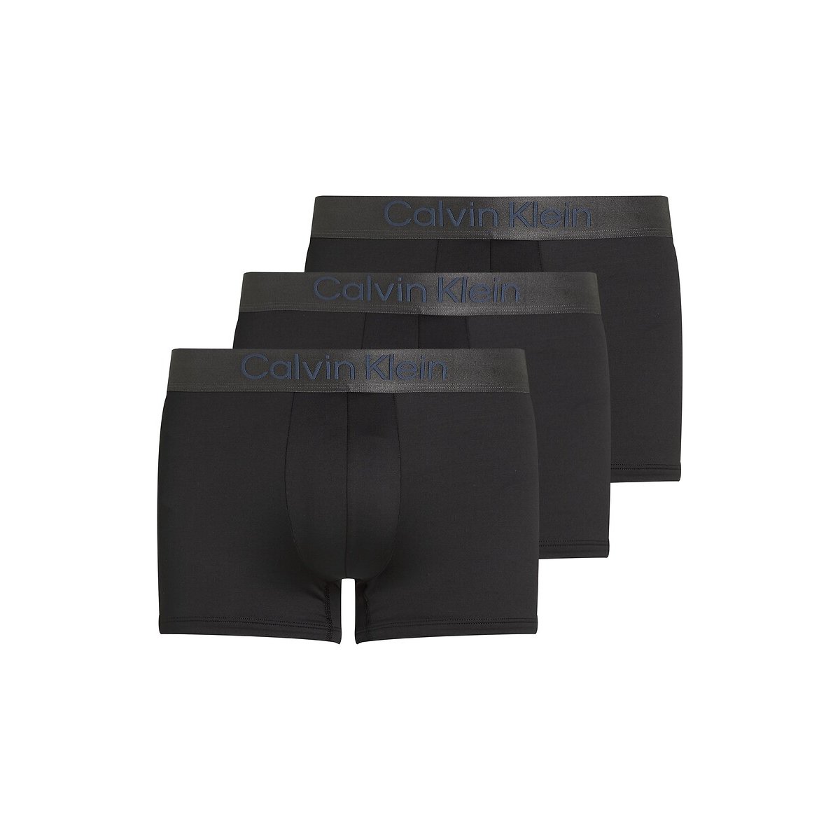 Lot de 3 boxers unis microfibre noir + noir + noir, CALVIN KLEIN UNDERWEAR