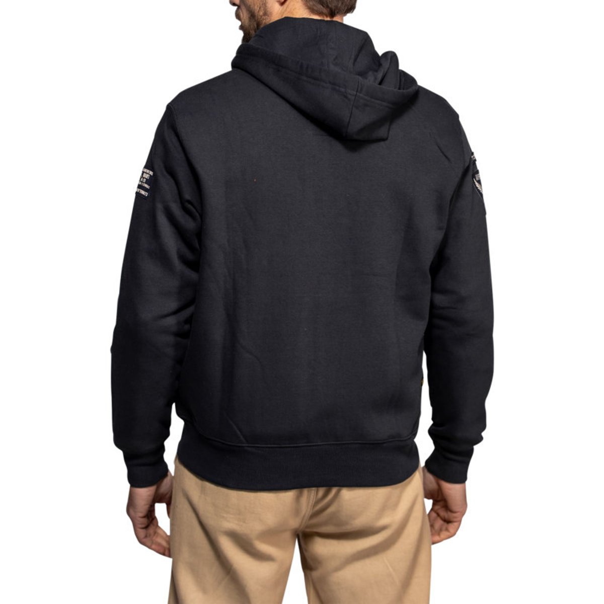 Sweat zippé Tillman en coton mélangé marine à coupe droite pourvu d'une capuche bleu foncé, DAYTONA