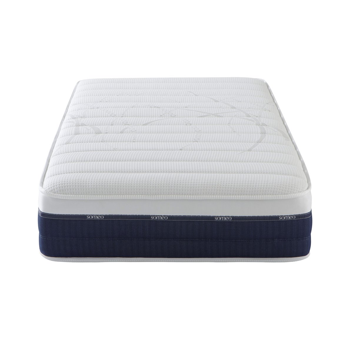 Ensemble matelas ressorts et mémoire de forme, sommier et pieds Rêve 600 blanc, SOMEO