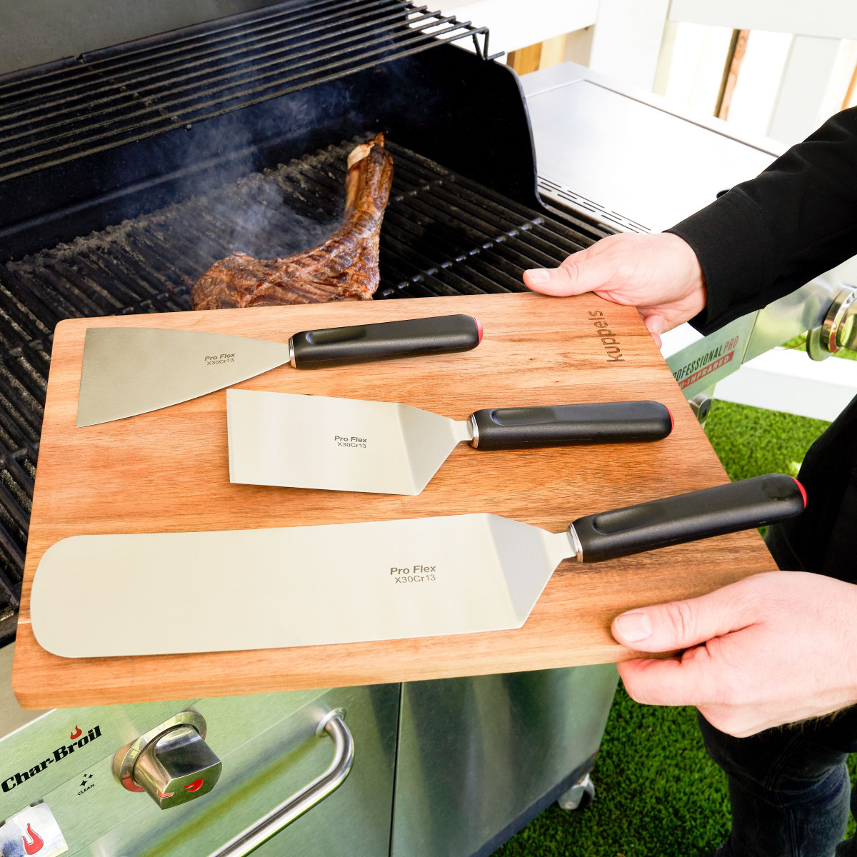 Set 3 spatules Barbecue - PRO FLEX noir, SABATIER TROMPETTE