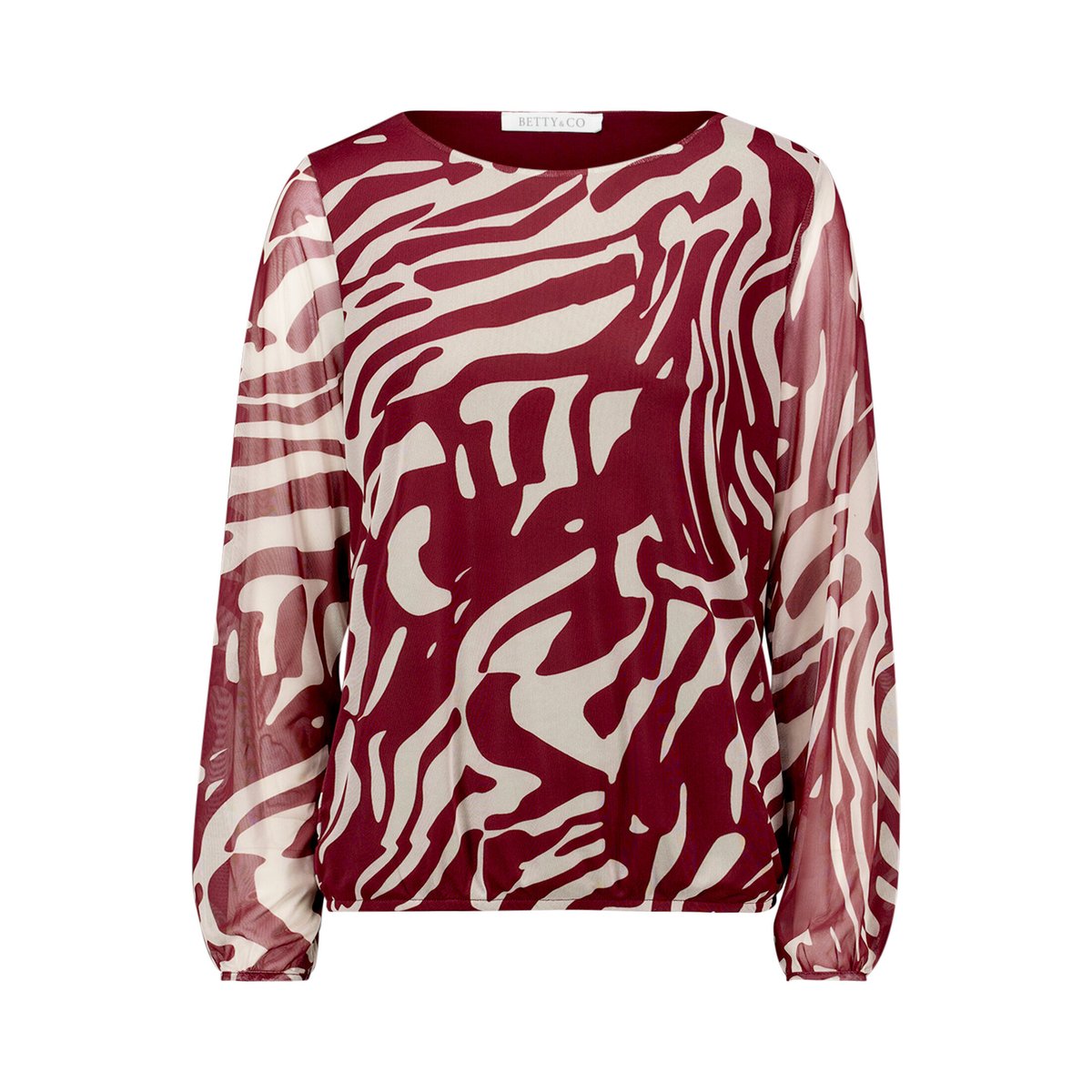 T-shirt en maille à élastique nature/dark red, BETTY & CO
