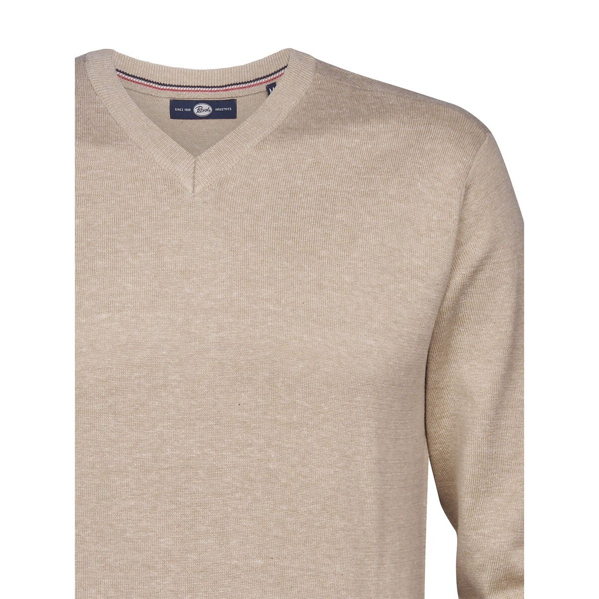 Maglione con scollo a V beige chiaro, PETROL INDUSTRIES