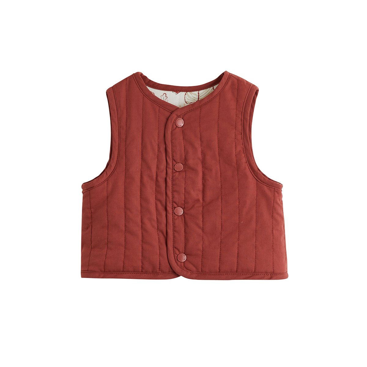 Veste sans manches enfant réversible en coton matelassé Léa rose, PETIT BEGUIN