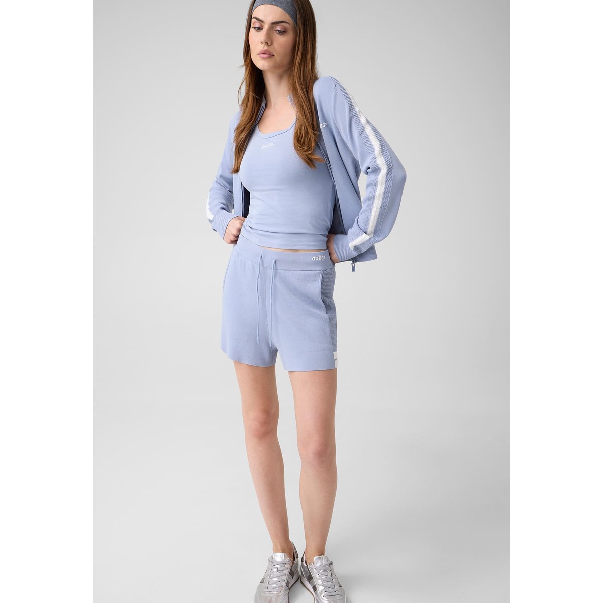 Sweatshirt Avec Bande Latérale bleu ciel, GUESS