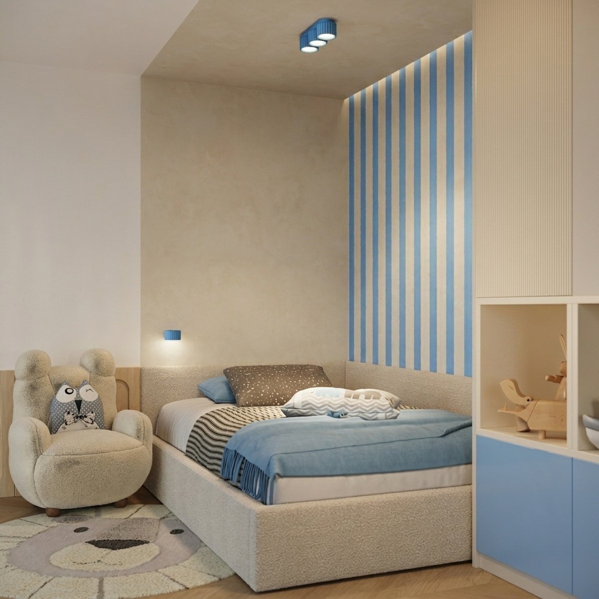 Applique murale Aluminium Bleu Gx53 1 AURA bleu, EDEN