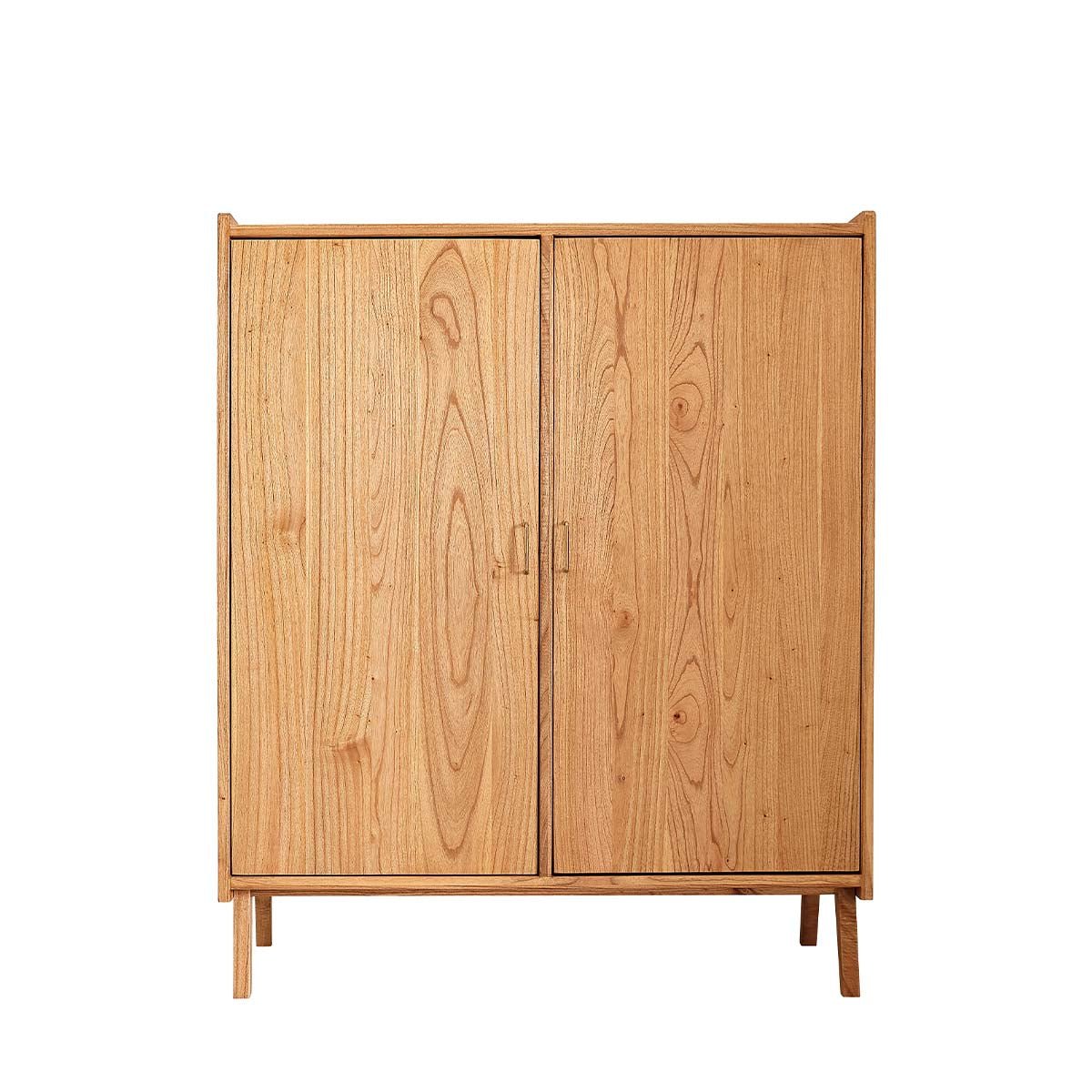 Armoire 2 portes en bois massif PIA naturel, BERAH GETAH