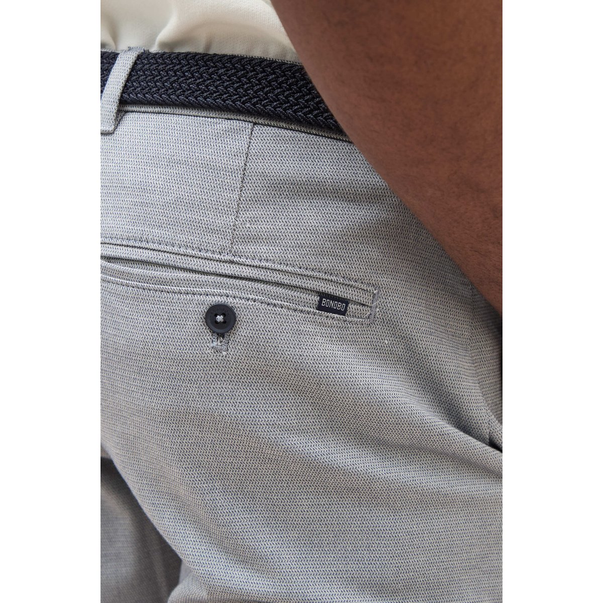 Pantalon chino straight gris clair, BONOBO