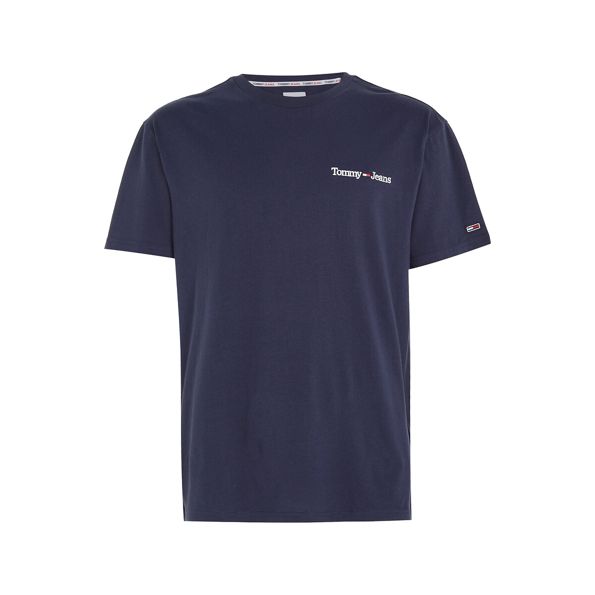 T-shirt colord logo ricamo al petto blu marino, TOMMY JEANS