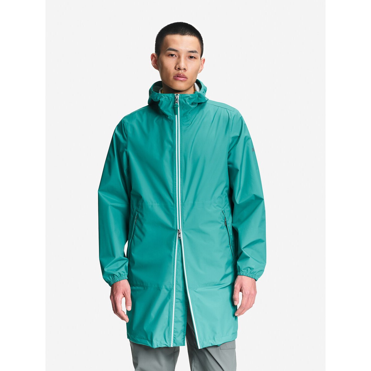 Parka mi-longue imperméable, compactable vert turquoise, AIGLE