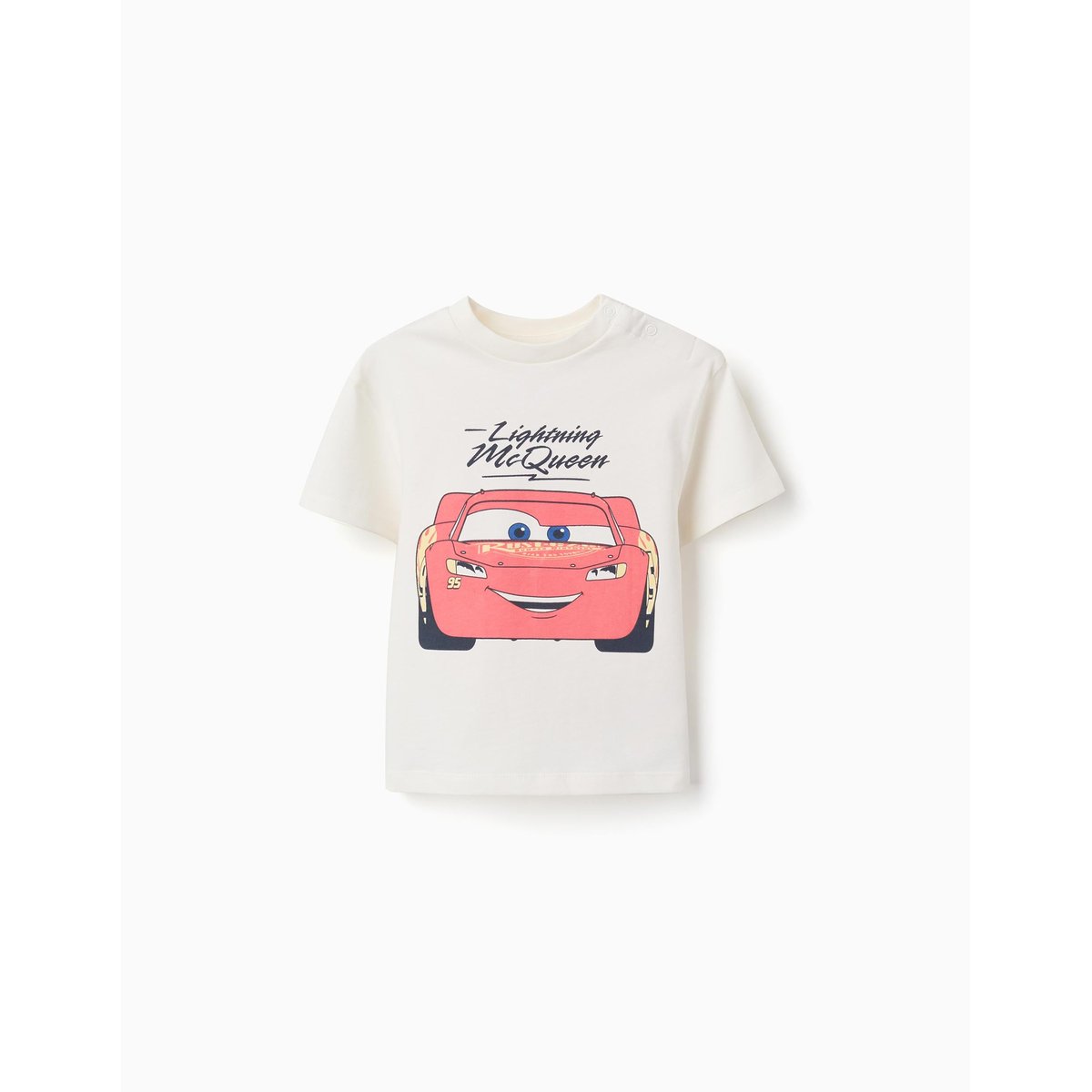 T-shirt en coton avec Flash McQueen blanc, ZIPPY