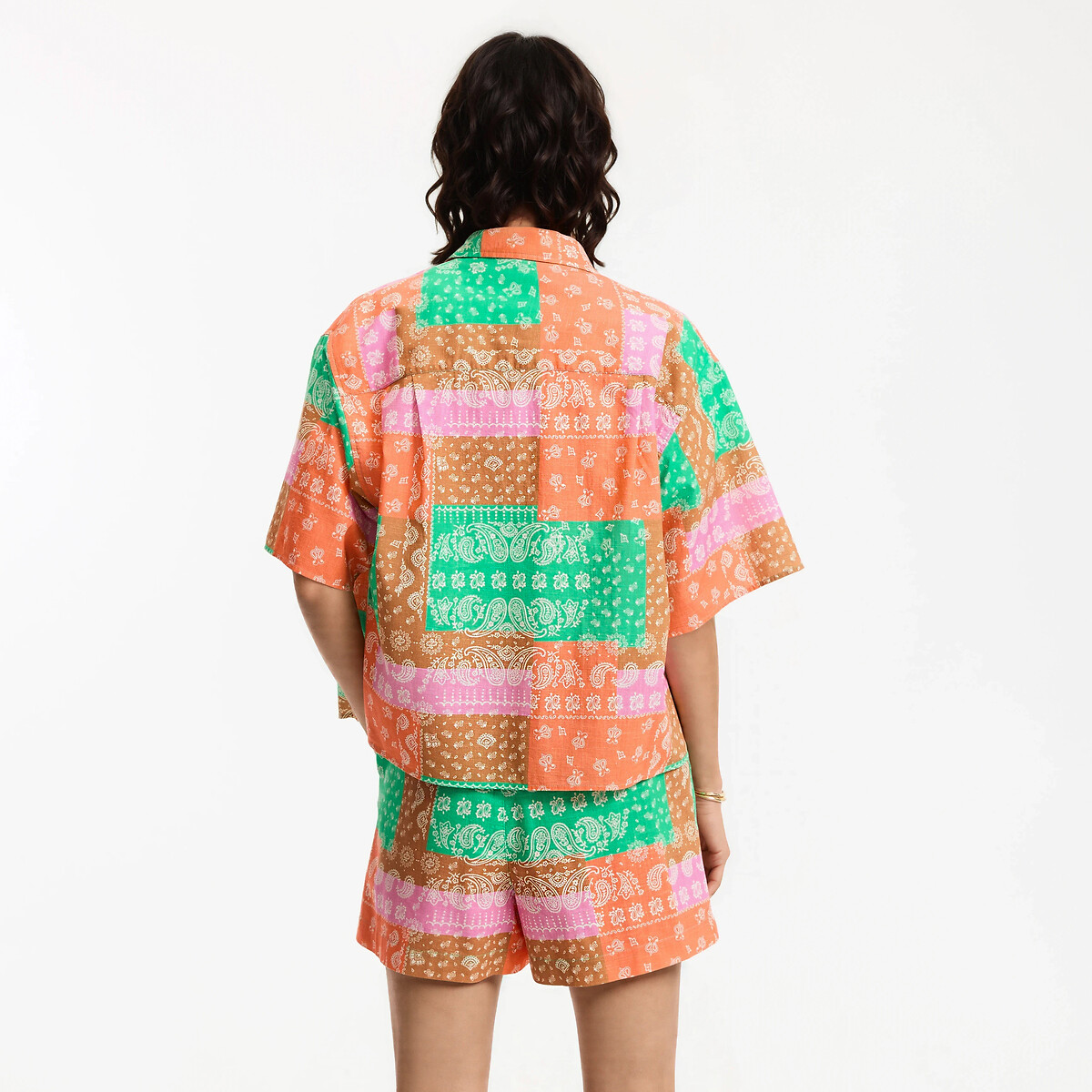 Chemise manches courtes imprimé cachemire imprimé multicolore, LA REDOUTE COLLECTIONS
