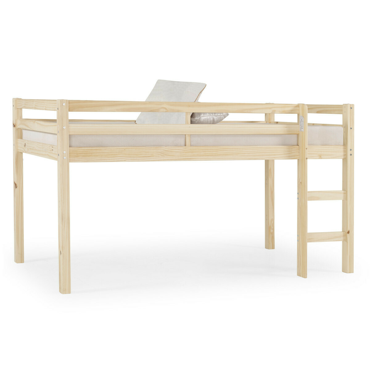 Pack lit mi-hauteur avec matelas Bois massif  ALMA bois naturel, AKITEN RETAIL