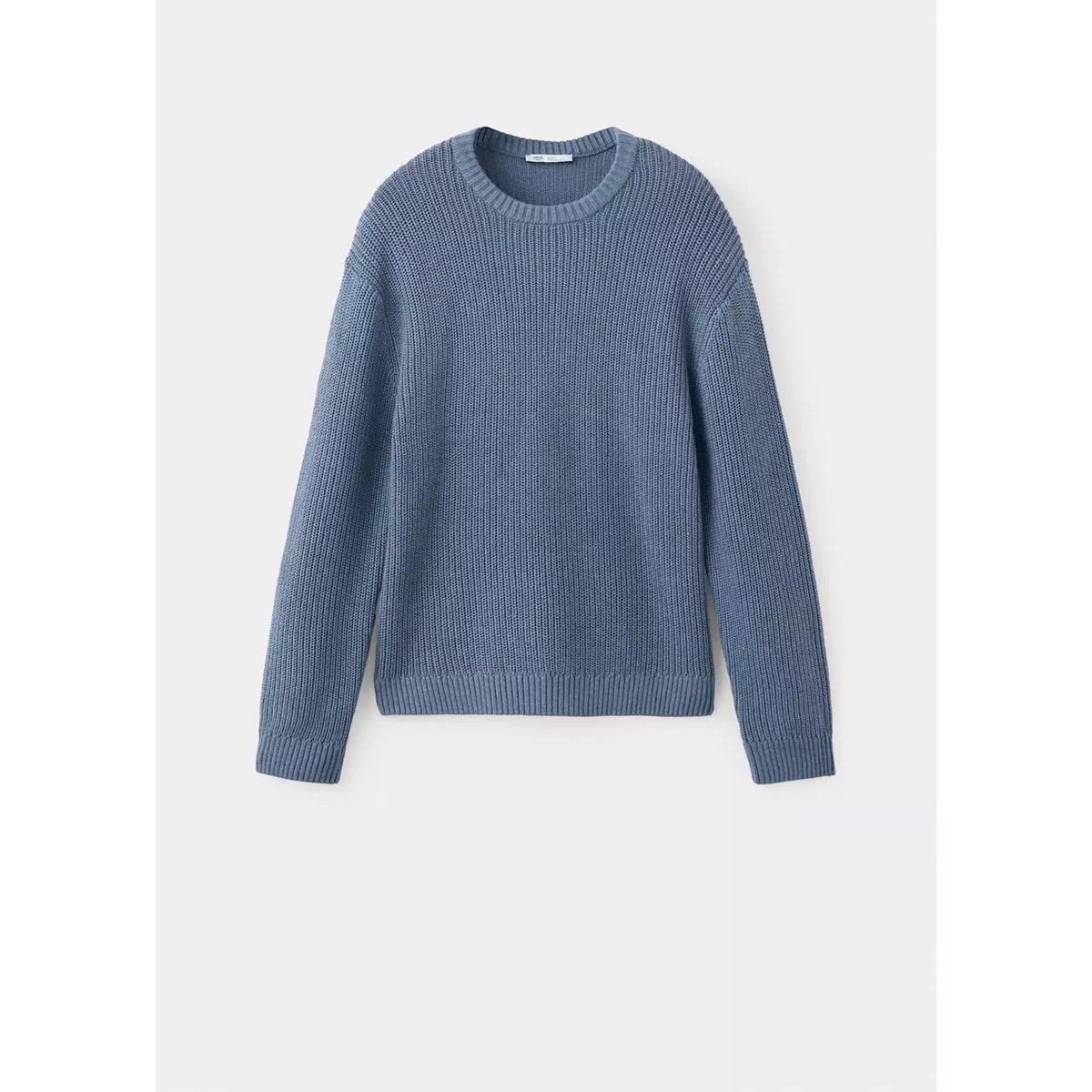 Pull-over maille côtelée bleu, MANGO TEEN