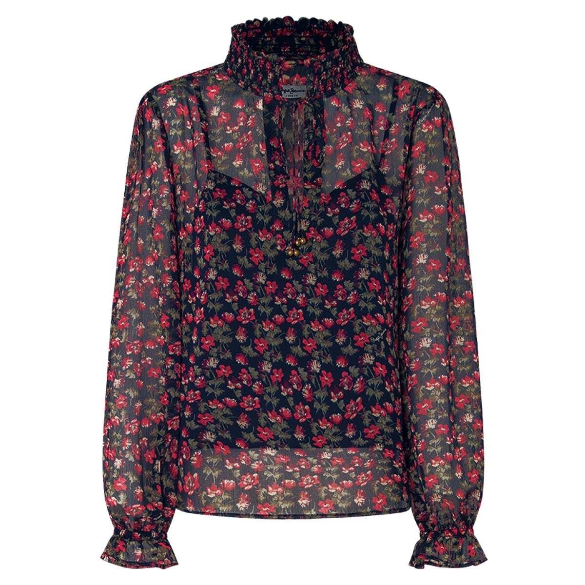 Blouse Semi-Transparente À Imprimé Floral bleu dulwich, PEPE JEANS