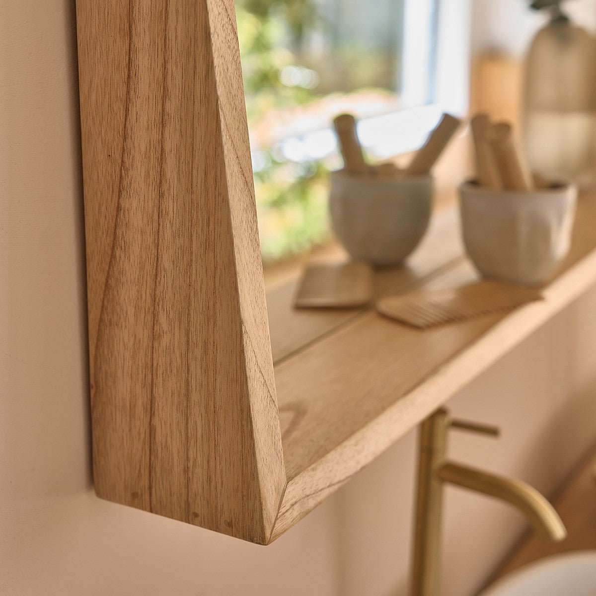 Miroir en bois massif 135x67 cm FIFTIES naturel, BERAH GETAH