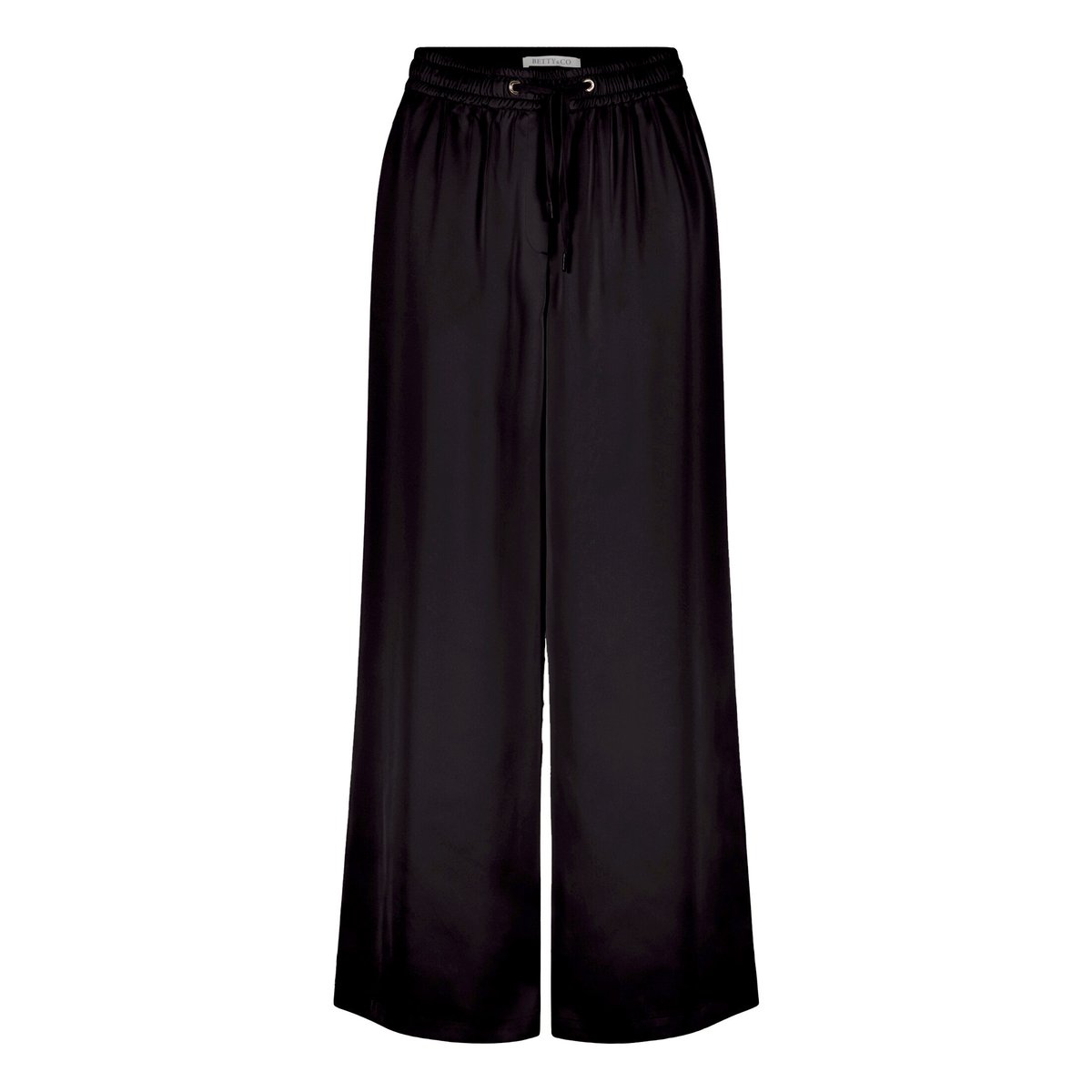 Pantalon à enfiler à jambes larges noir, BETTY & CO
