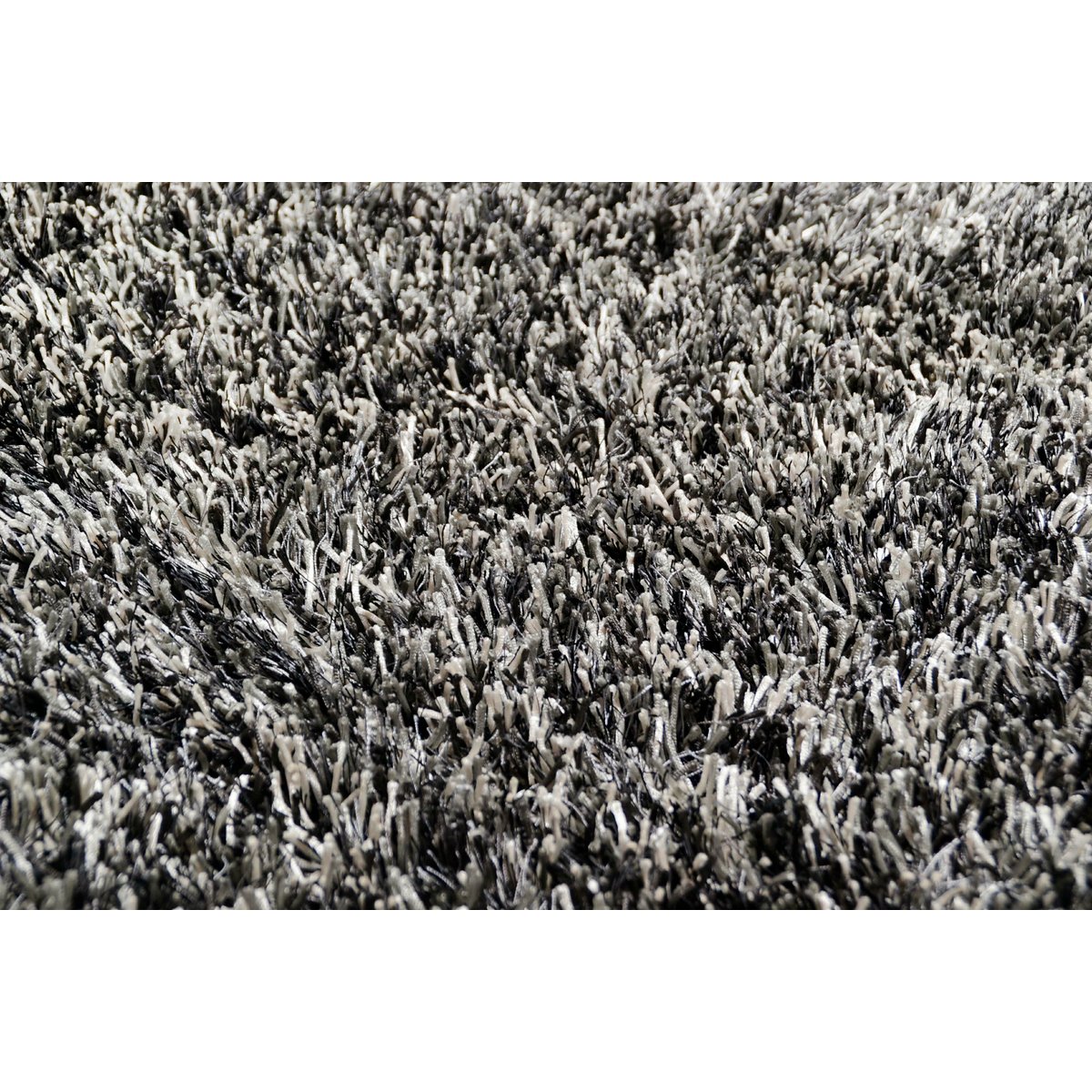 Tapis salon shaggy Girly longs poils argent, THEKO