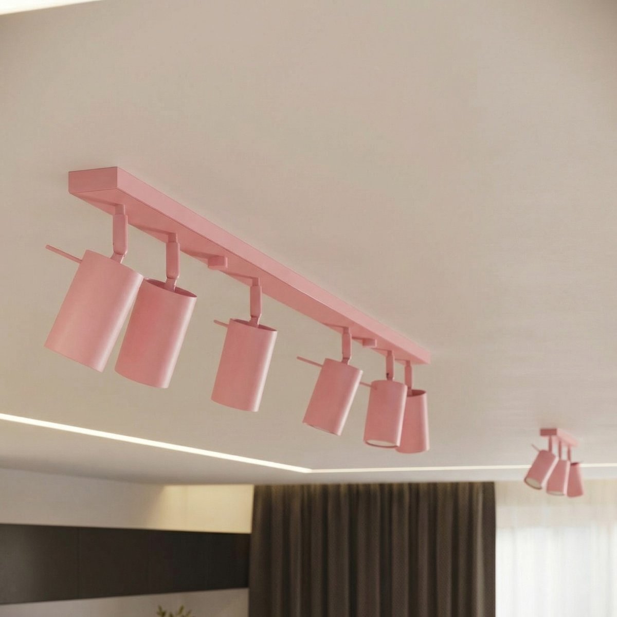 Plafonnier Acier Rose GU10 3 RING rose, EDEN
