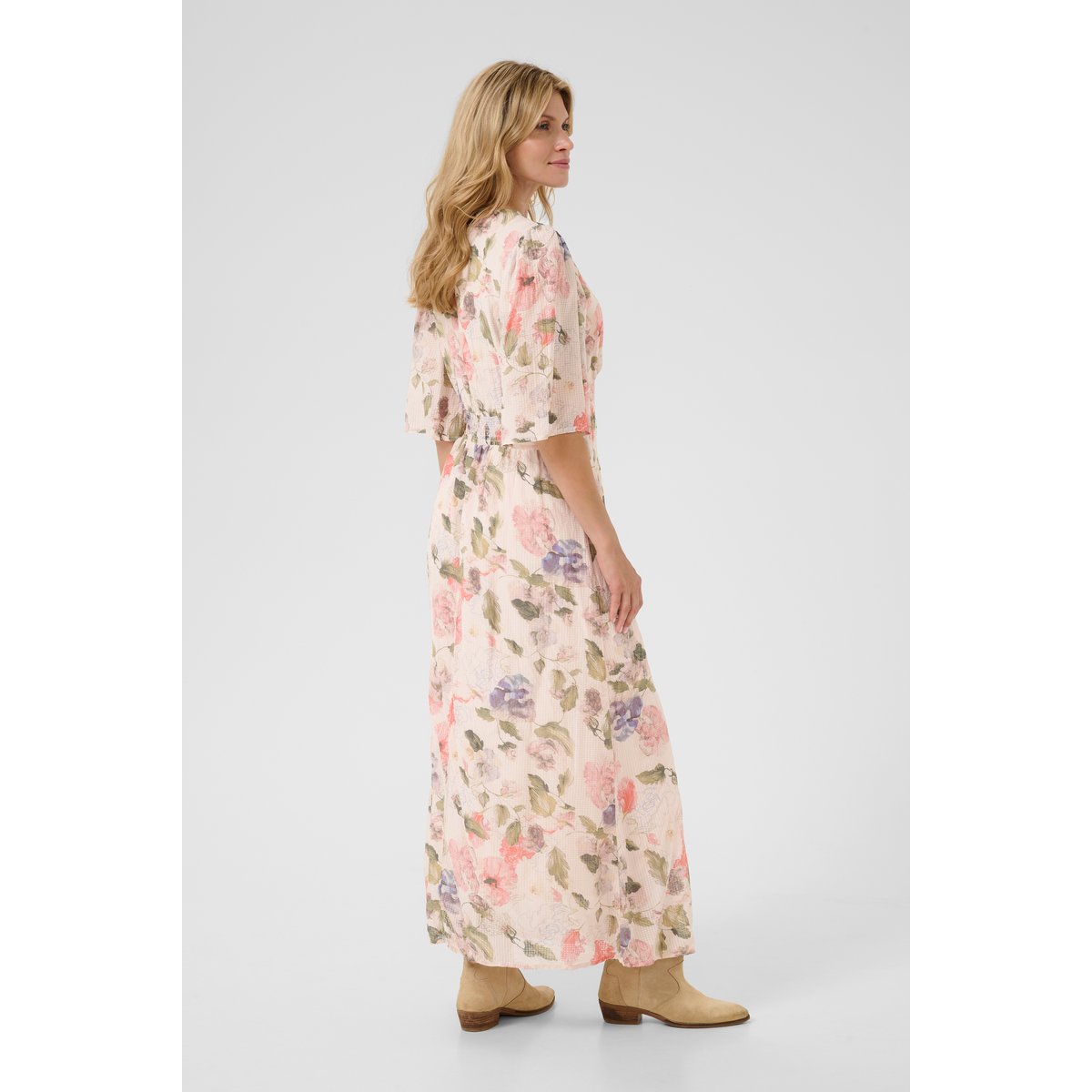 Robe rose floral sepia rose flower, CREAM