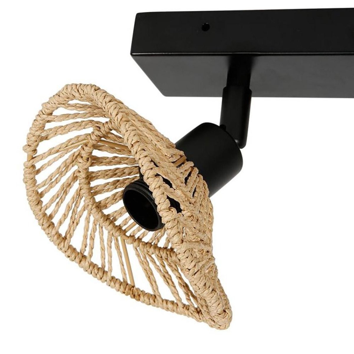 Applique Rampe 2 Spots Orientables Ozana Naturel noir, DECORATIE