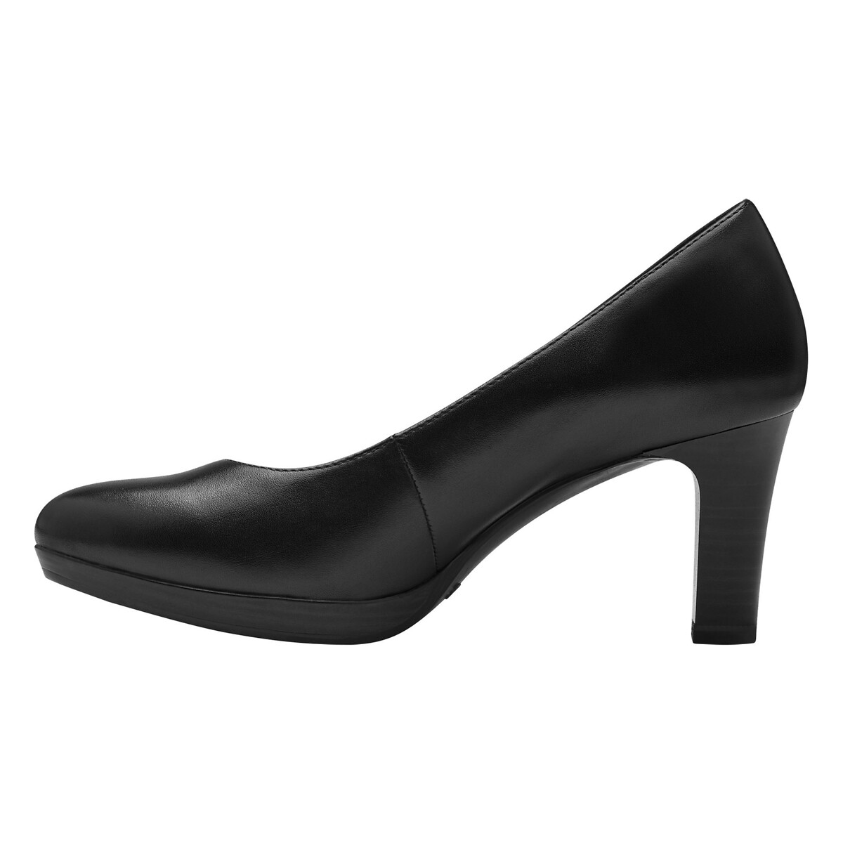 Escarpins en cuir noir, TAMARIS