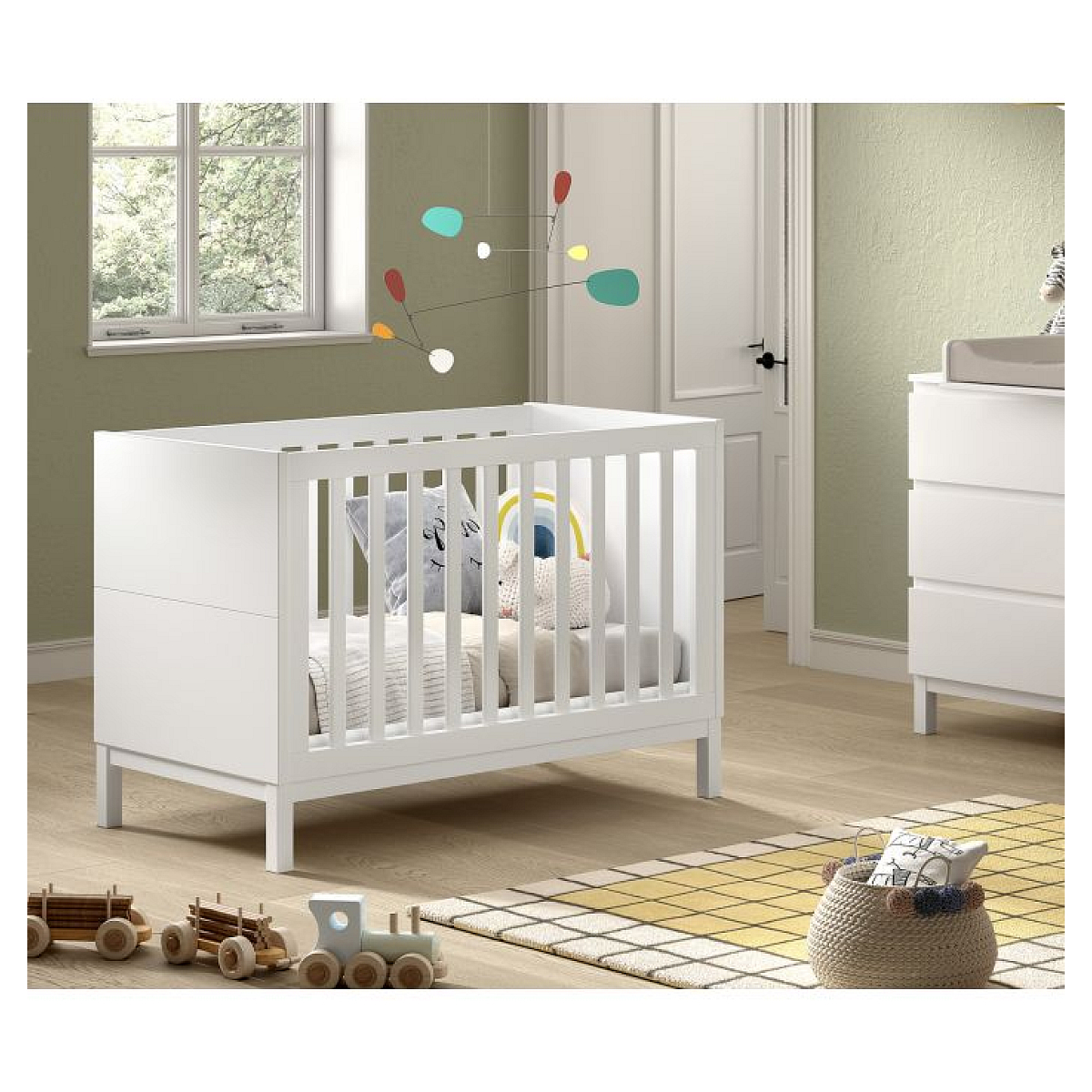 Lit Bébé eva 60x120 blanc couleur unique, VIPACK